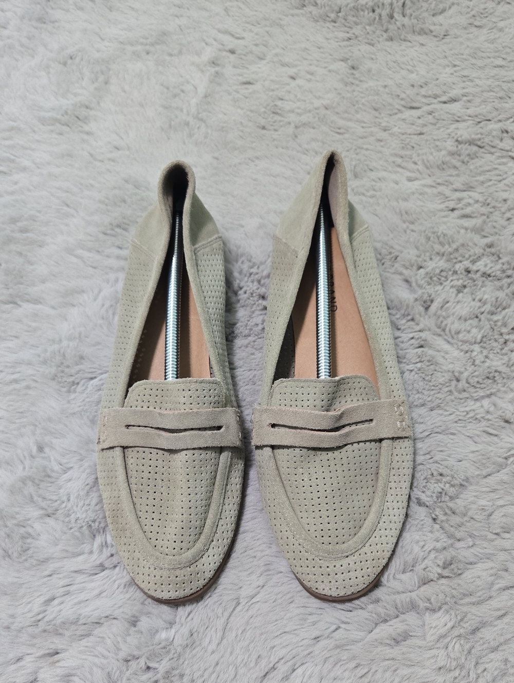 Lucky Brand Caylon penny loafers perforated suede material size 10